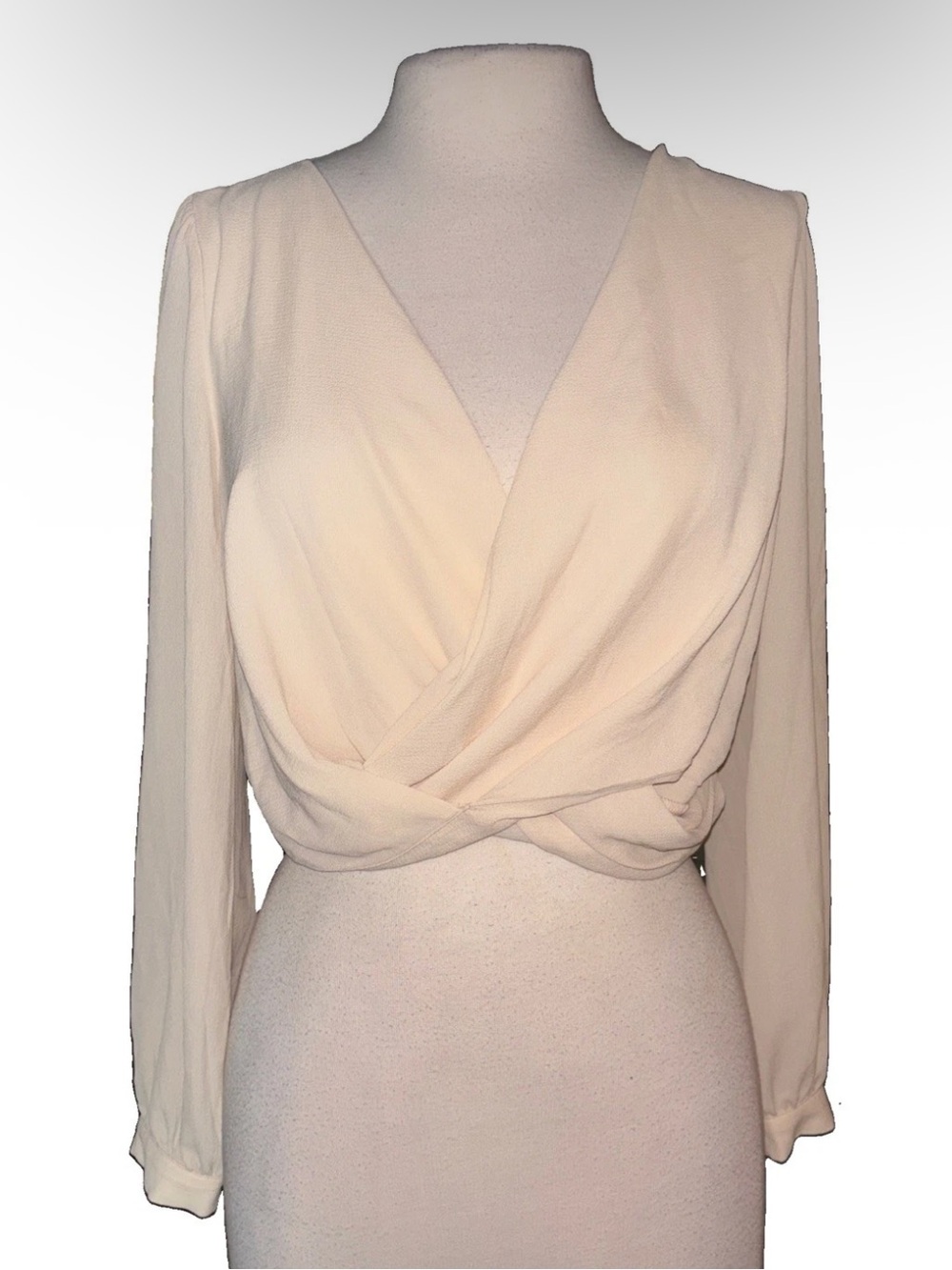 Forever 21 Women's Cream Surplice Wrap Blouse size small